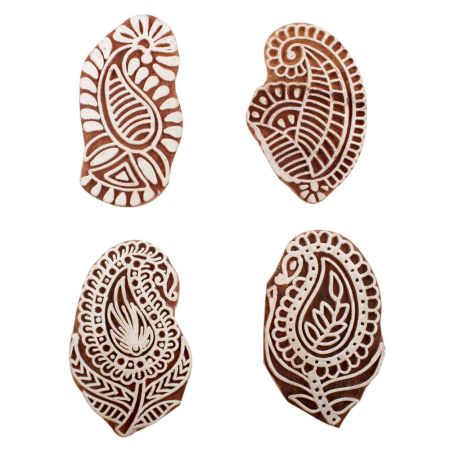 Set of 4 Piece New Mix Wooden Printing Block